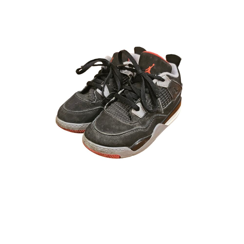 Nike Air Jordan Retro‎ TD 4 IV Bred Black Red BQ7670-060 Toddlers Size 9.5C Rare